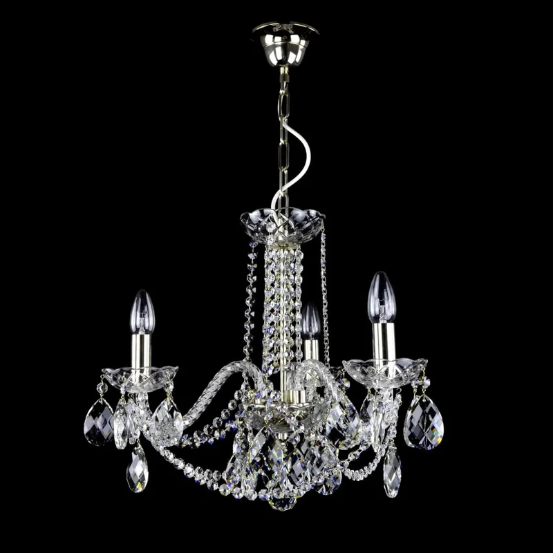 Casa Padrino Luxus Barock Kristall Kronleuchter Silber Ø 43 x H. 40 cm - Prunkvoller Messing Kronleuchter mit böhmischem Kristallglas - Barock Möbel - Edel & Prunkvoll