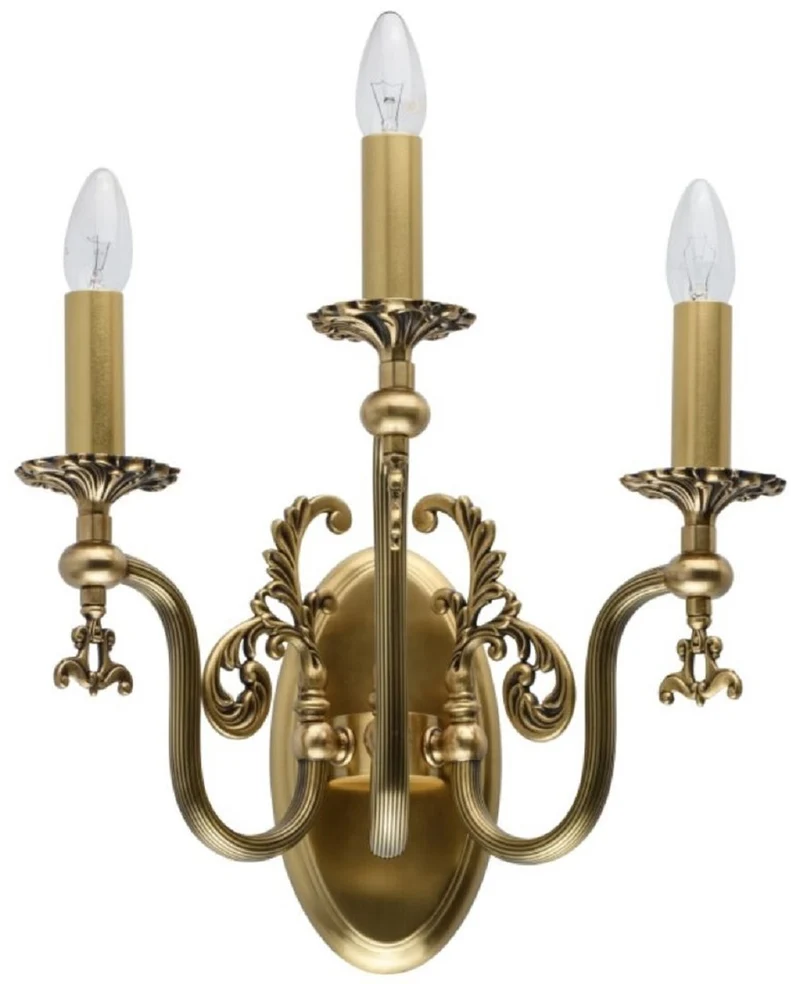 Casa Padrino Luxus Barock Wandleuchte Antik Bronzefarben 39 x 39 x H. 24 cm - Elegante Wohnzimmer Wandlampe im Barockstil - Barock Leuchten