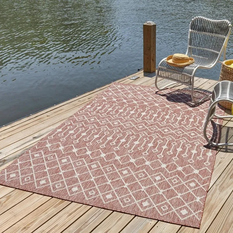 Teppich OUTDOOR CIATO Rechteckig Rostrot verschiedene Größen