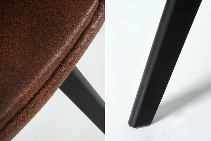 Design Stuhl DENMARK braun Mikrofaser schwarze Holzbeine