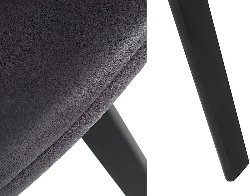Design Stuhl DENMARK grau Mikrofaser schwarze Holzbeine