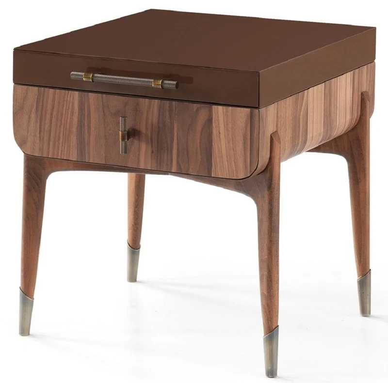 Casa Padrino Luxus Schlafzimmer Set Hellbraun / Braun - 1 Doppelbett mit Kopfteil & 2 Nachtkommoden - Luxus Schlafzimmer Möbel - Luxus Schlafzimmer Einrichtung