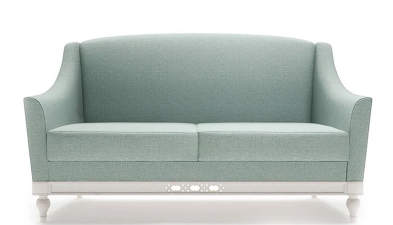 Casa Padrino Luxus Jugendstil 2er Sofa Mintgrün / Weiß 152 x 90 x H. 96 cm - Luxus Qualität