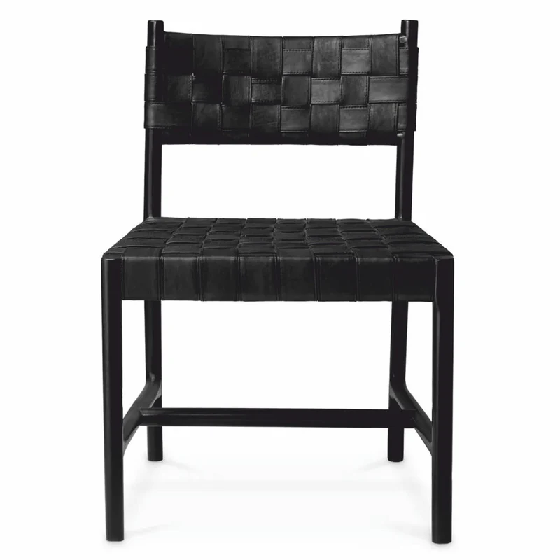 Casa Padrino Luxus Leder Esszimmer Stuhl Schwarz H. 85 cm - Esszimmer Möbel
