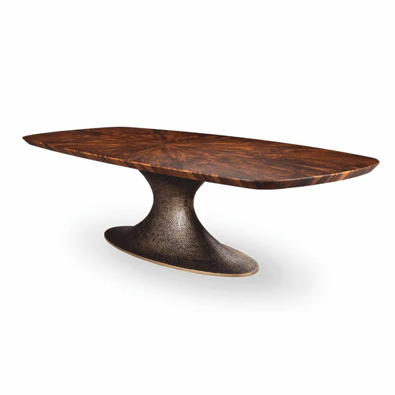 Casa Padrino Luxus Esstisch Braun / Antik Gelbgold 310 cm - Esszimmmer Möbel