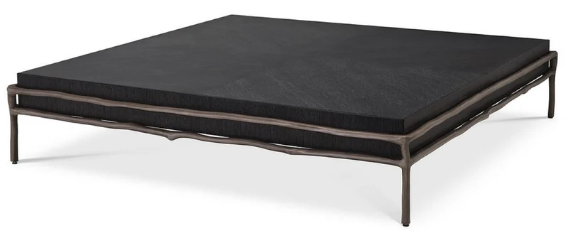 Casa Padrino Luxus Couchtisch Anthrazitgrau / Bronzefarben 120 x 120 x H. 25,5 cm - Wohnzimmer Möbel - Hotel Möbel - Luxus Kollektion