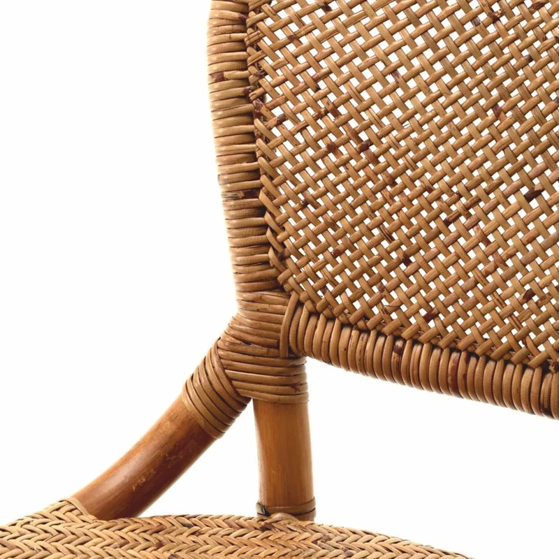 Casa Padrino Luxus Rattan Barstuhl Braun H. 104,5 cm - Rattan Bar Möbel