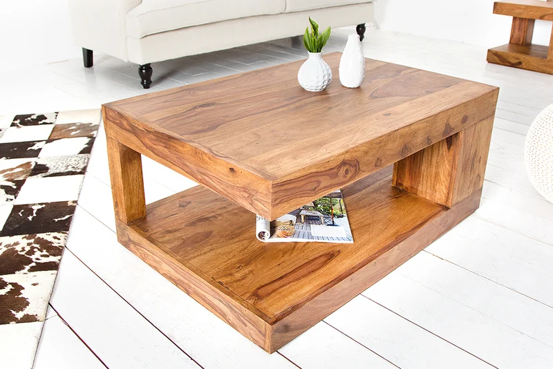 Puristischer Couchtisch SHIVA ca.90x60cm massiv Palisander