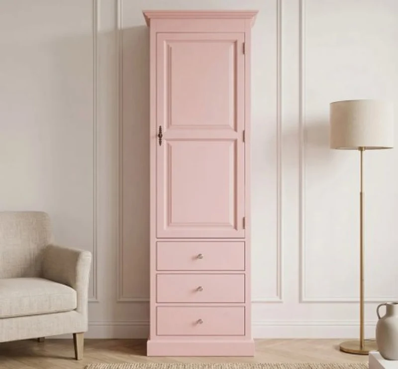 Casa Padrino Kleiderschrank im Landhausstil mit 3 Schubladen, 75 x 40 x 220 cm