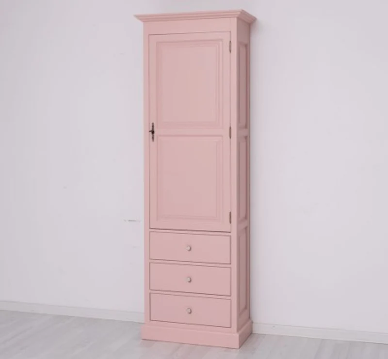 Casa Padrino Kleiderschrank im Landhausstil mit 3 Schubladen, 75 x 40 x 220 cm