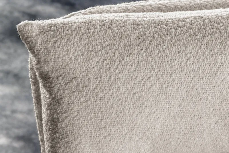 Bequemer Drehstuhl CHARLES mit Federkernpolsterung beige Bouclé