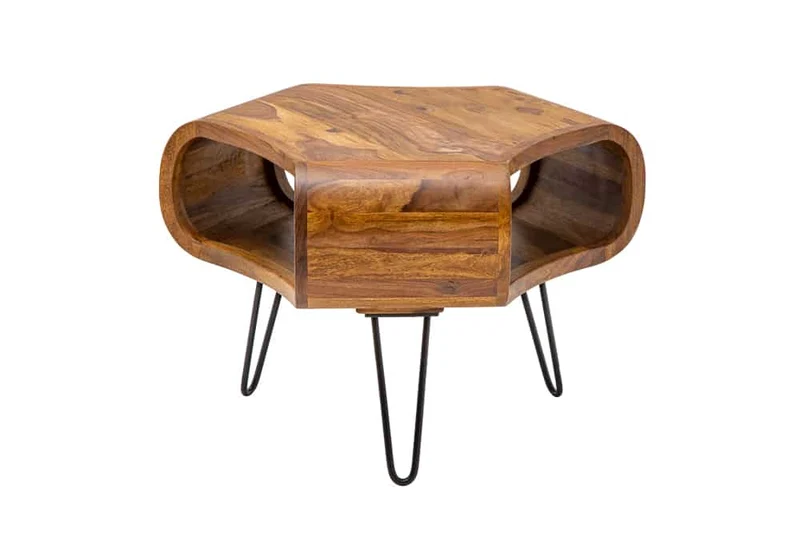 Design Couchtisch LIVE-RANIC ca.70cm Palisander Metallbeine