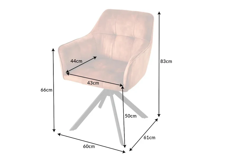 Moderner Drehstuhl ZIRA braun Samt Metallgestell