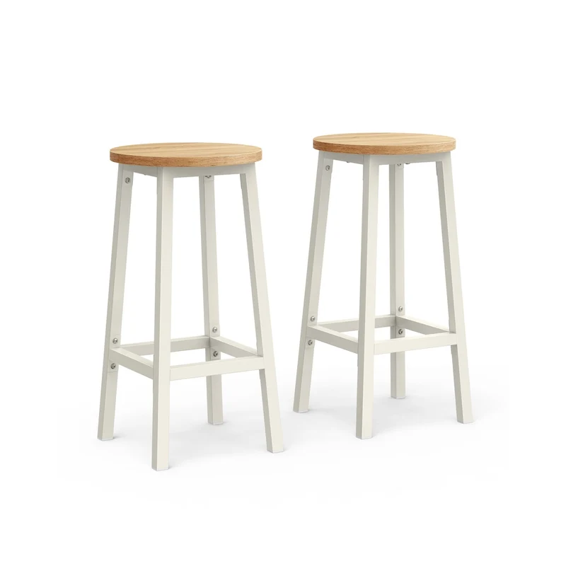 Taburete de Bar para Cocina con Estructura de Metal con Reposapiés
