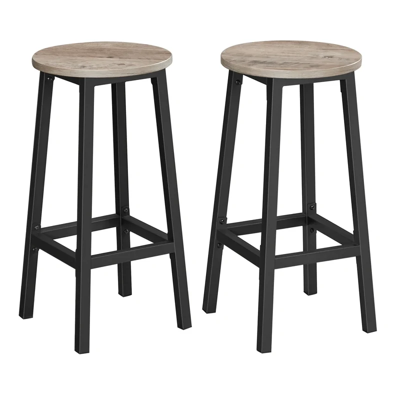Taburete de Bar para Cocina con Estructura de Metal con Reposapiés