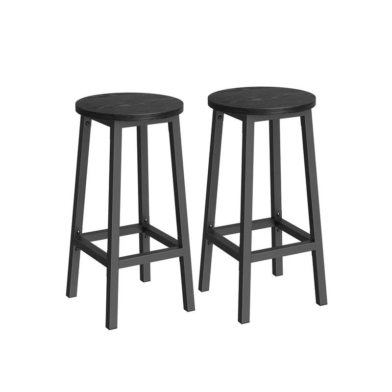 Taburete de Bar para Cocina con Estructura de Metal con Reposapiés