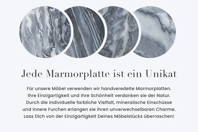 Moderner Beistelltisch MAMO abnehmbare Marmor-Platte ca.D38cm