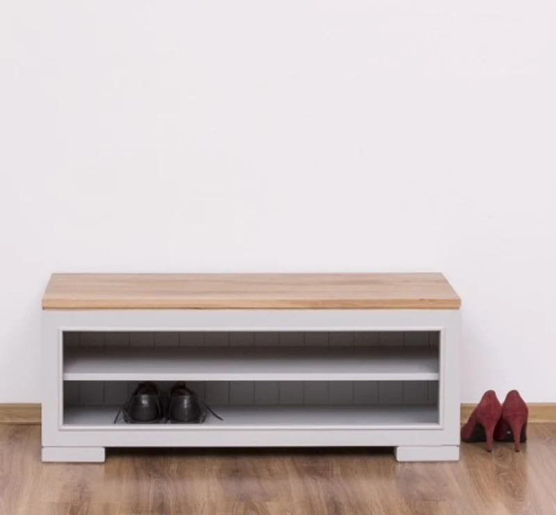 Casa Padrino Schuhschrank im Landhausstil mit Eichenholzplatte, 100 x 35 x 40 cm