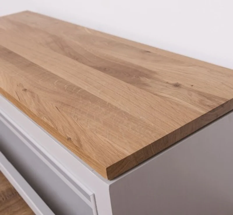 Casa Padrino Schuhschrank im Landhausstil mit Eichenholzplatte, 100 x 35 x 40 cm