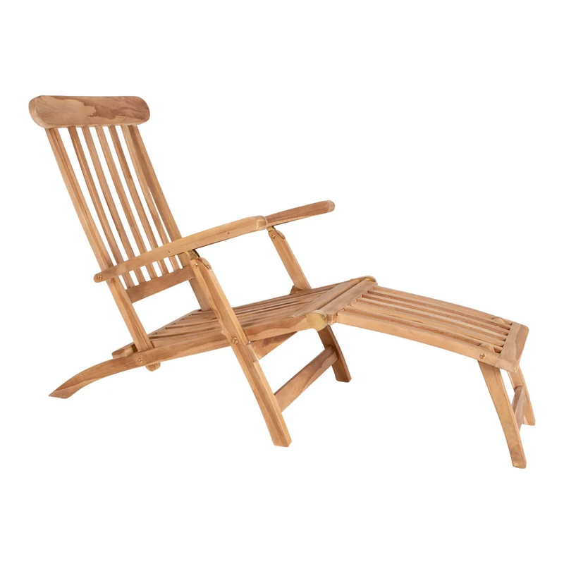 Klassischer Teak 4-Positionen-Liegestuhl RELIFE Deckchair Lounge
