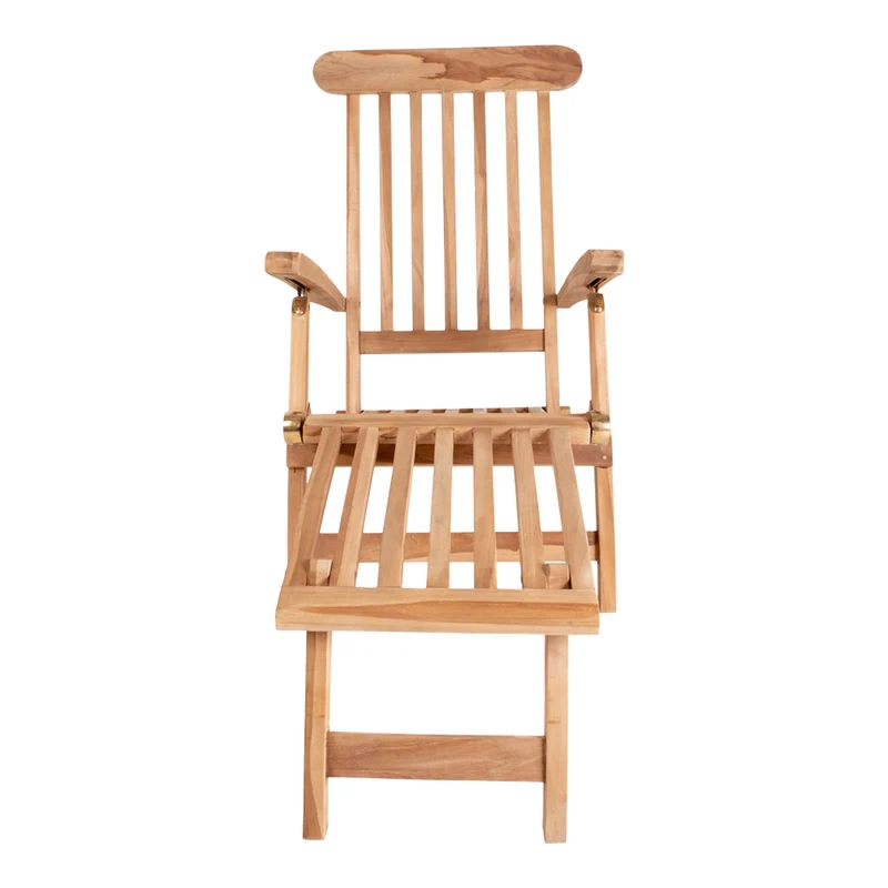 Klassischer Teak 4-Positionen-Liegestuhl RELIFE Deckchair Lounge