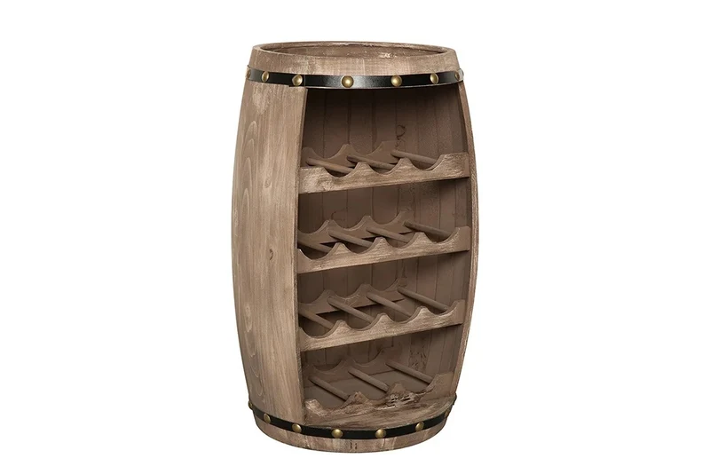 Originelles Flaschenregal BOTELLA 60cm natur Weinfass Pienienholz