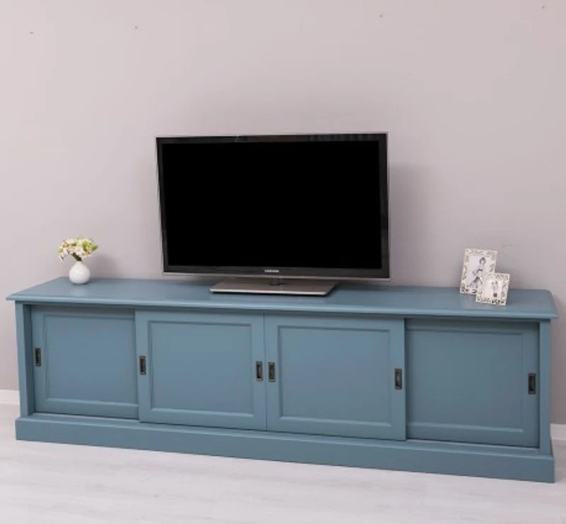 Casa Padrino TV Schrank im Landhausstil mit 4 Schiebetüren, 246 x 46 x 70 cm