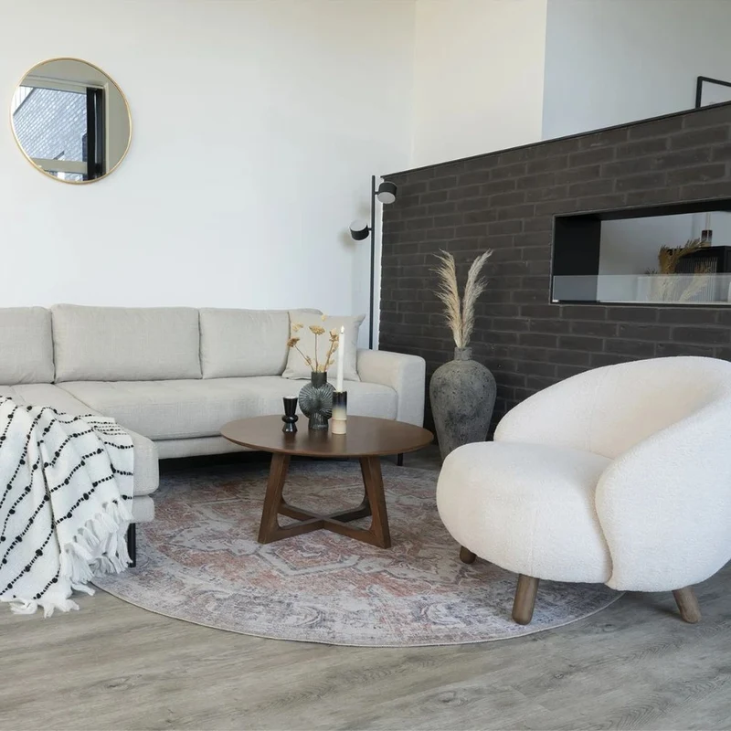 Design Couchtisch PURE in Walnuss Furnier Ø 75 cm