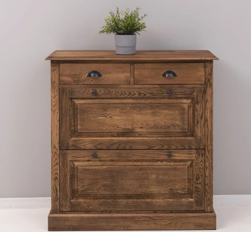 Casa Padrino Schuhschrank im Landhausstil mit 2 Türen und 2 Schubladen, 103 x 35 x 105 cm
