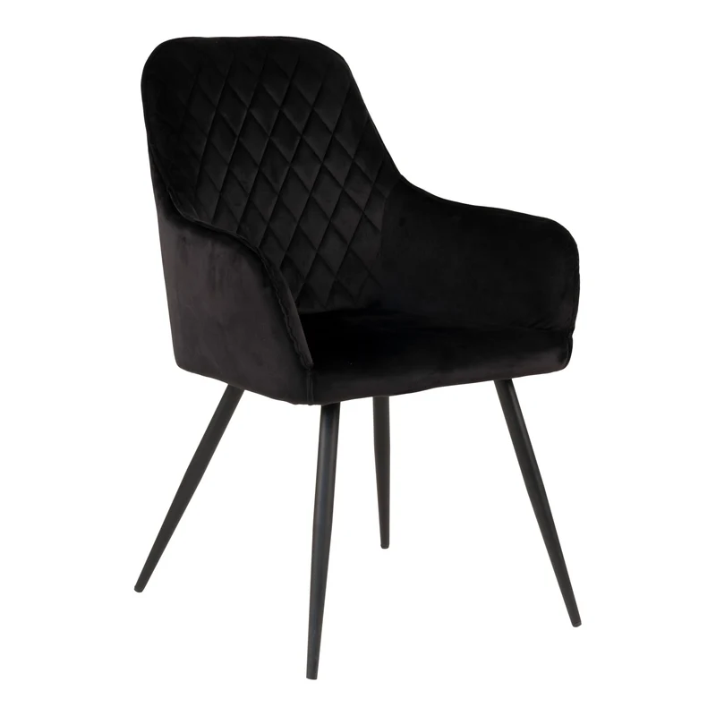 2er Set - Eleganter Stuhl BORA schwarz Samt