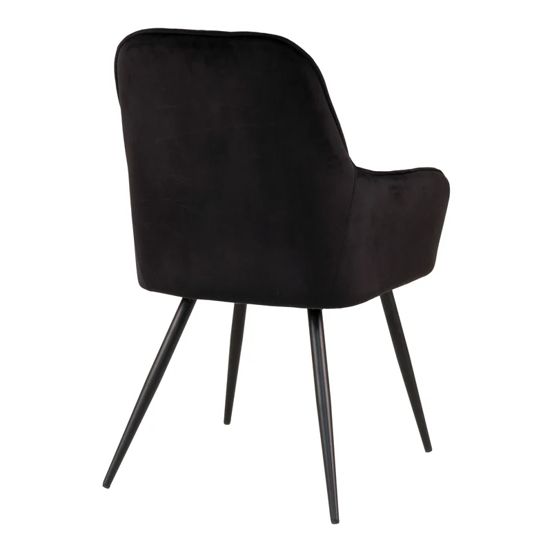 2er Set - Eleganter Stuhl BORA schwarz Samt