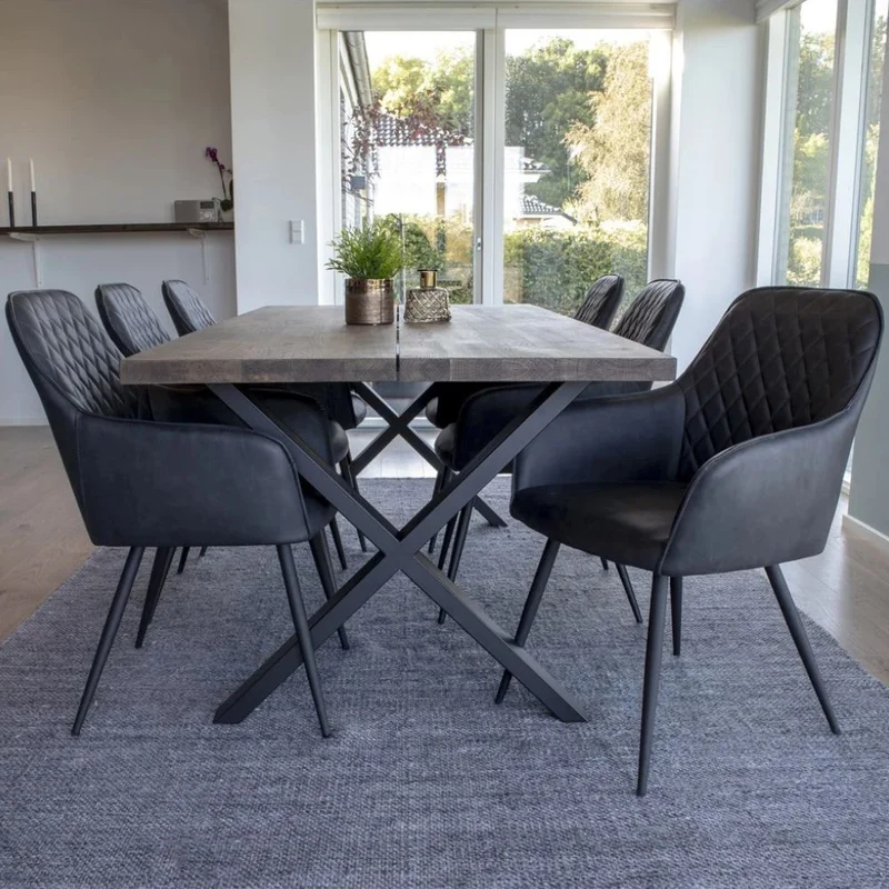2er Set - Eleganter Stuhl BORA dungelgrau
