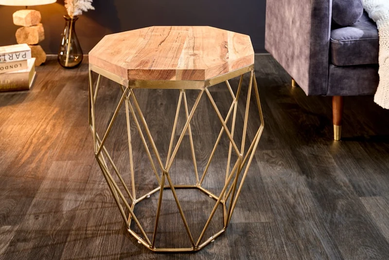 Exklusiver Beistelltisch BIJOUX ca.50cm natur Akazie