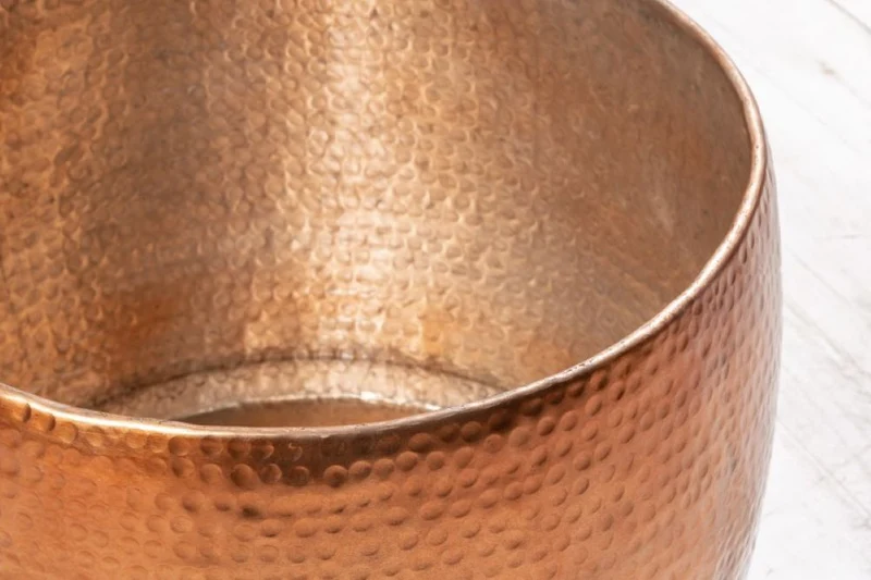 Couchtisch MARTELLO No.1 Aluminium ca.60cm kupfer Hammerschlag