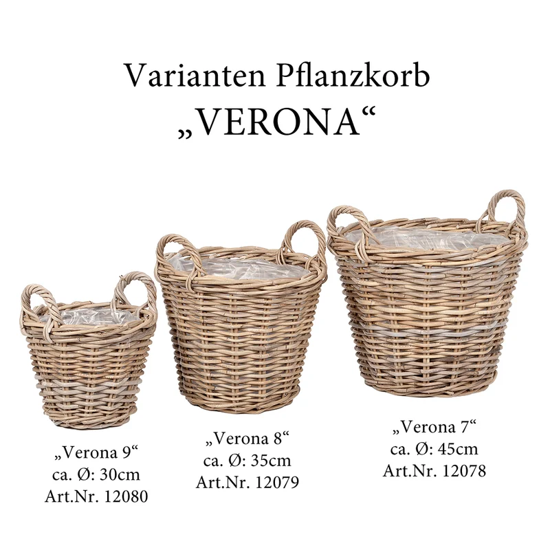 Pflanzkorb VERONA-8 Rund ca. D35cm mit Henkeln
