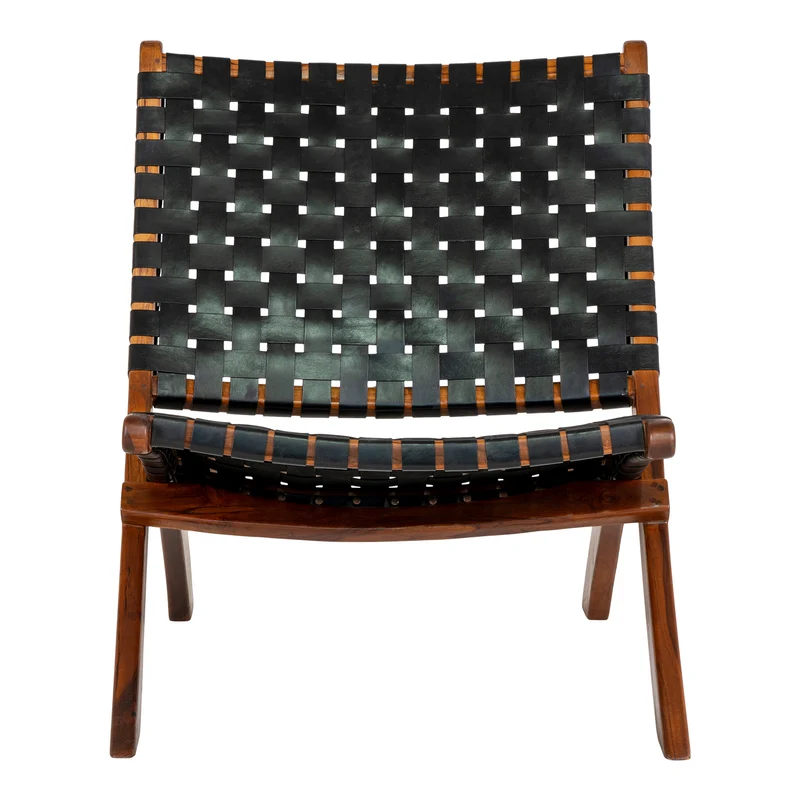 Lounge Leder Klapp-Stuhl ANO schwarz
