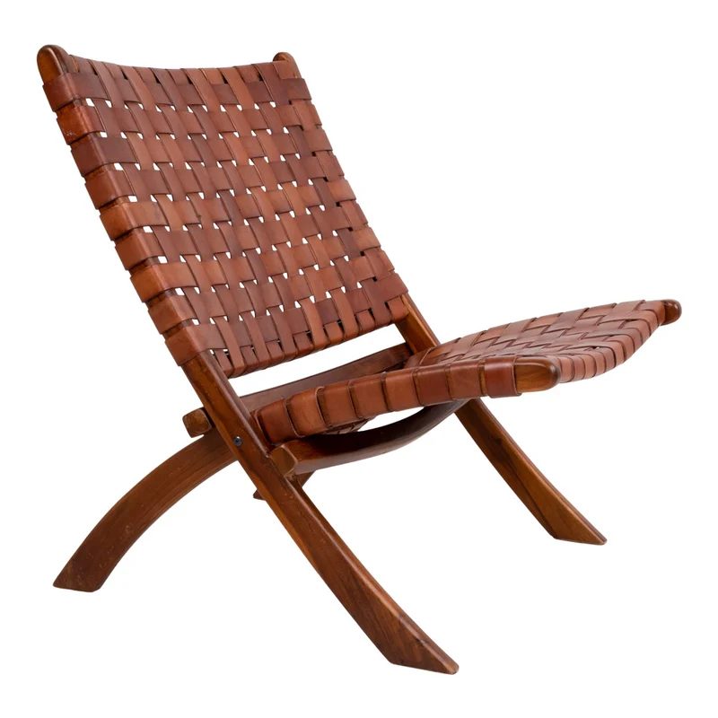 Lounge Leder Klapp-Stuhl ANO braun