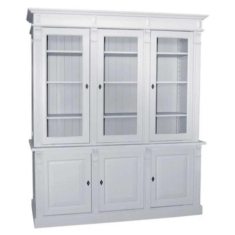 Casa Padrino Vitrine im Landhausstil mit 3 Türen, 183 x 51 x 228 cm