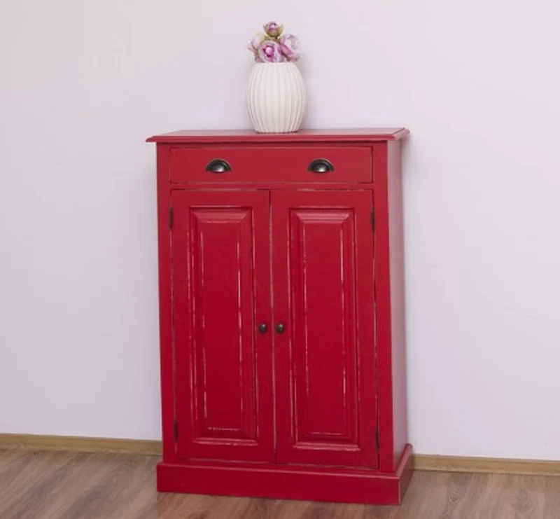 Casa Padrino Schrank im Landhausstil mit 2 Türen und 1 Schublade, 85 x 35 x 120 cm