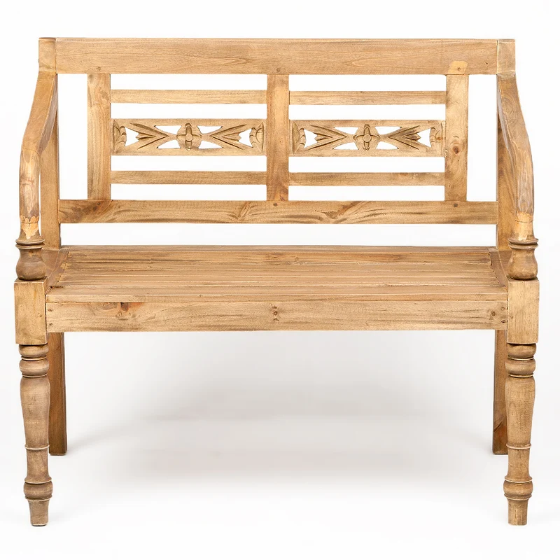 Massivholz Sitzbank CHRISTOS Antique-Natural 100cm Holzbank