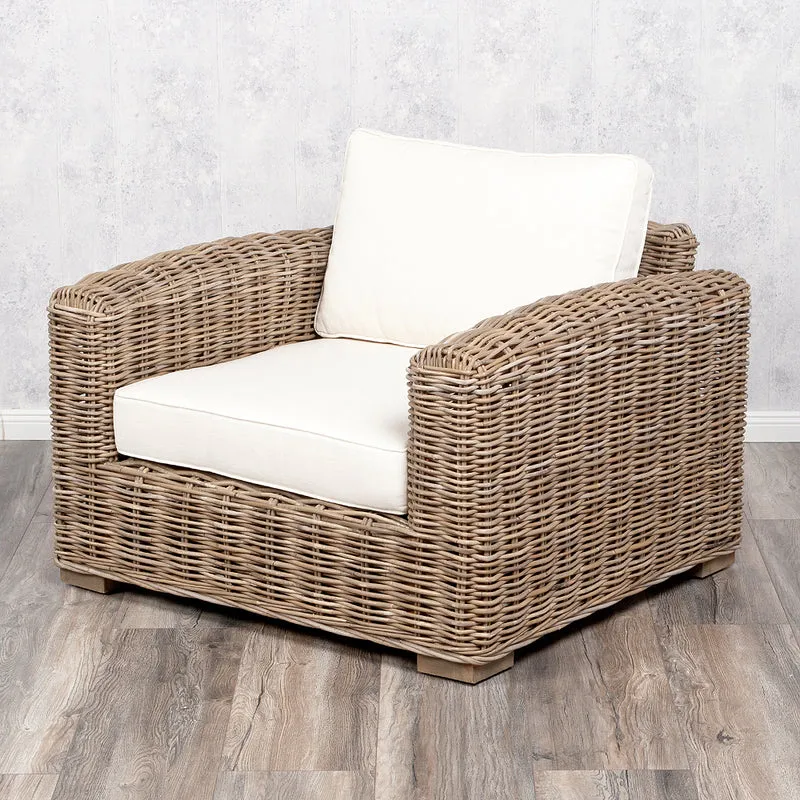 4tlg. Loungemöbel-Set Sitzgruppe LIVING Rattan Grey