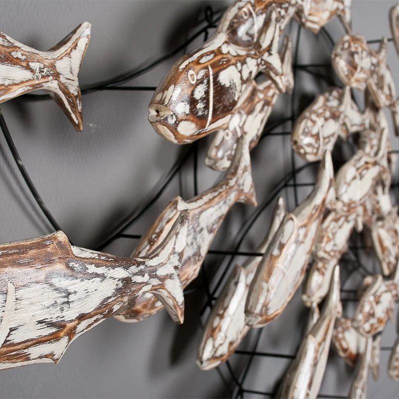 Wand-Deko IKAN ca. 180x70cm White Wash Albasia