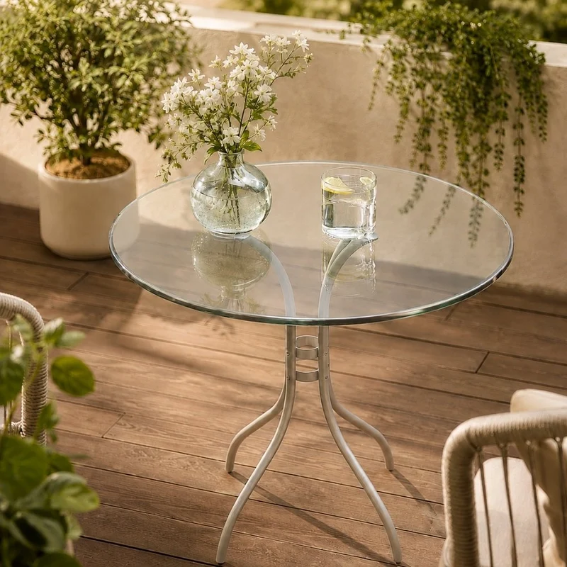 Glasplatte TERRY 50cm Rund gehärtetes Glas
