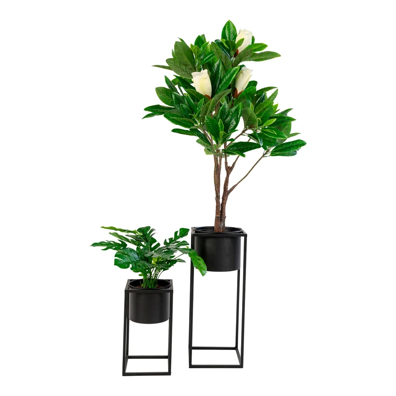 Modernes Blumentopf 2er-Set LARA schwarz