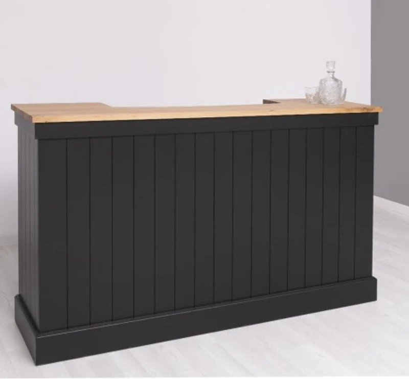 Casa Padrino Theke im Landhausstil mit Eichenholzplatte, 180 x 51 x 107 cm