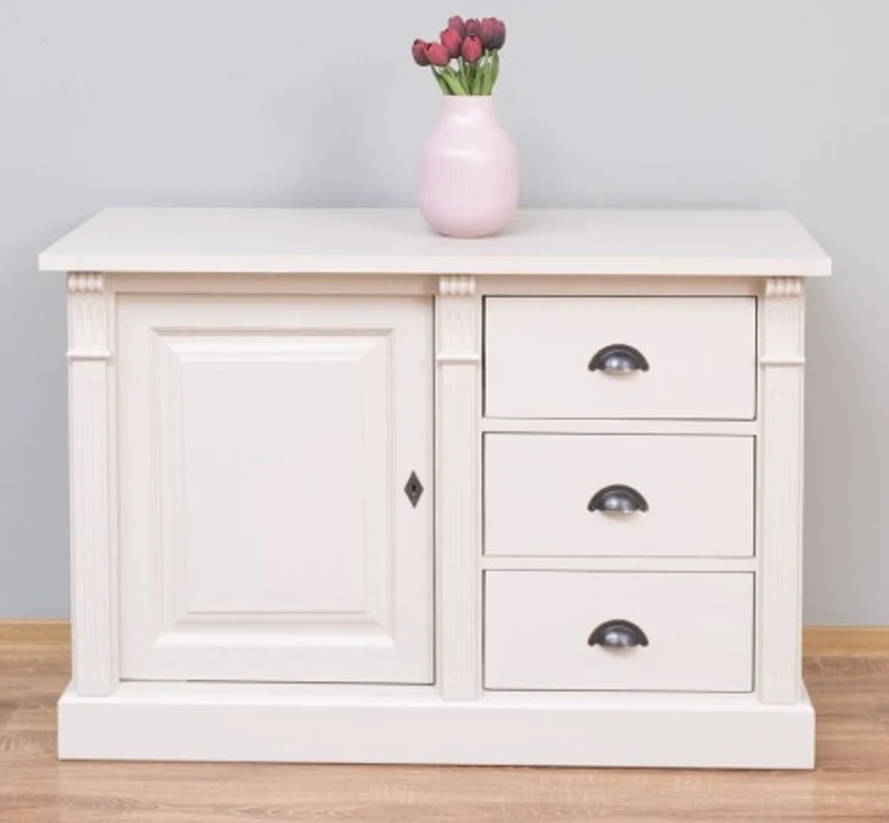 Casa Padrino Sideboard im Landhausstil mit 1 Tür und 3 Schubladen, 116 x 51 x 78 cm