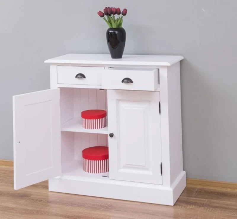 Casa Padrino Schrank im Landhausstil mit 2 Türen und 2 Schubladen, 85 x 35 x 85 cm