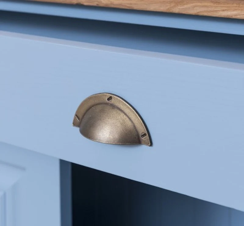 Casa Padrino Schrank im Landhausstil mit 2 Türen, 1 Schublade und Eichenholzplatte, 85 x 35 x 120 cm