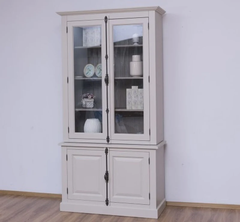 Casa Padrino Sideboard im Landhausstil mit 2 Glastüren, 120 x 50 x 228 cm