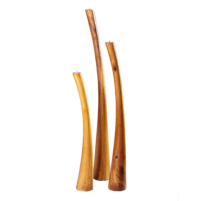 Massivholz Teelichthalter VELA 125cm Natural Suar Kerzenhalter